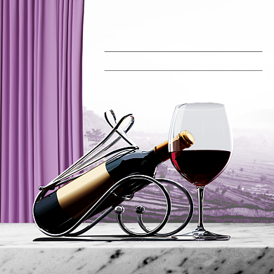 不锈钢红酒架葡萄酒简约紫色促销主图背景