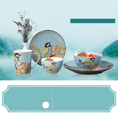 陶瓷五件套工厂直销上新促销主图背景