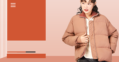 冬季棉服促销女士时尚促销海报背景