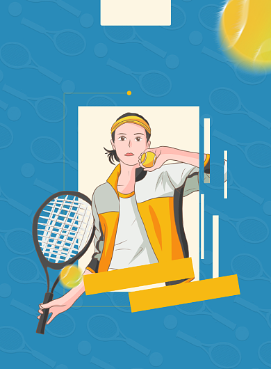 网球比赛网球运动全民运动网球选拔背景