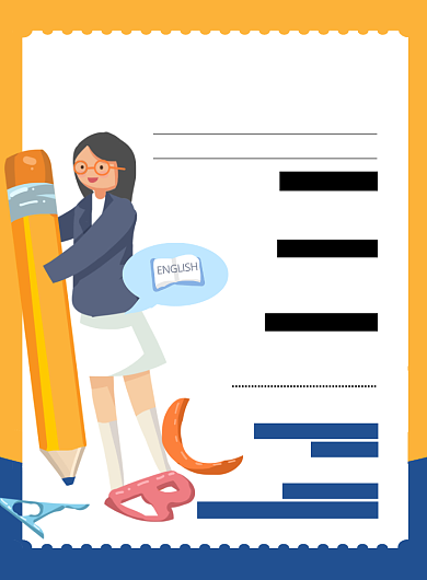 英文招生海报卡通英语招生印刷海报背景