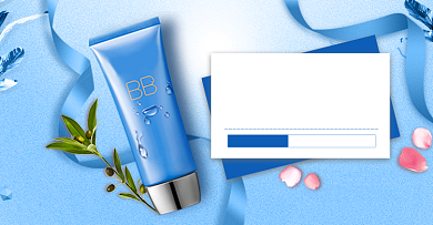 双十一返场季蓝色美妆活动海报背景