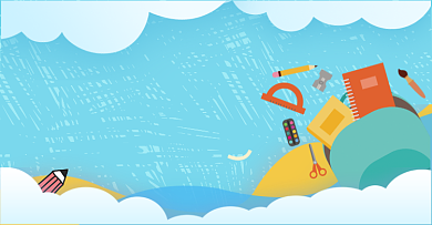 文具卡通海报促销背景学习教育背景