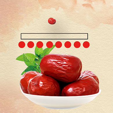 简约红枣养生保健食品淘宝天猫主图背景