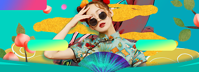 造物节女装淘宝电商banner图背景