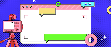 蓝色几何卡通电影上映公众号首图背景