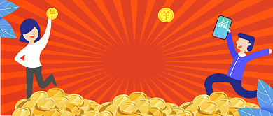 黄金大涨金融股市卡通公众号首图背景