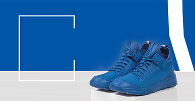 蓝色简约时尚休闲运动鞋男鞋海报背景
