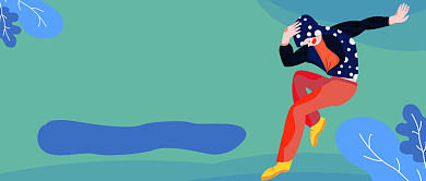 街舞培训班手绘卡通公众号首图背景