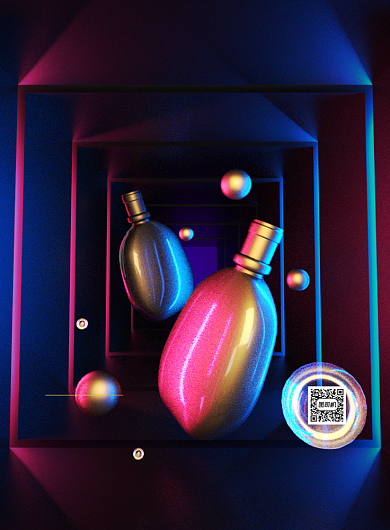 渐变七夕香水优惠印刷海报背景