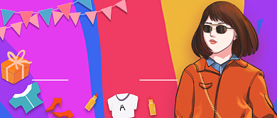 发烧购物节手绘卡通公众号首图背景