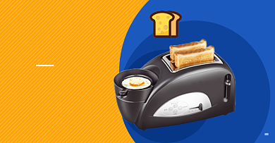 面包机家用早餐机吐煎蛋海报促销背景