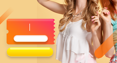 黄色双十一时尚夏季女装短袖钻展背景