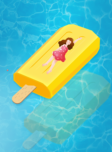 小清新唯美大暑节气海报背景