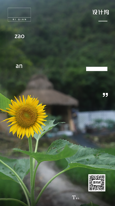 简约风每日一签海报背景