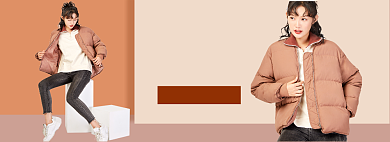女装秋冬新品羽绒服促销banner背景