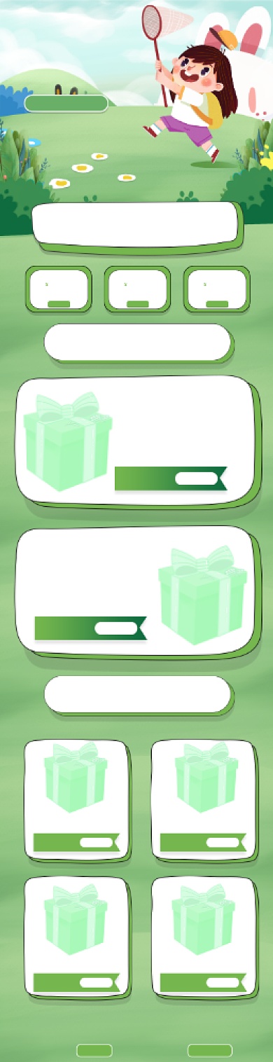 绿色卡通暑期童装61大促手机首页背景