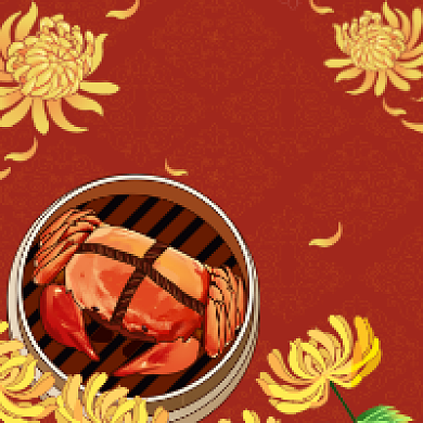 秋分卡通创意插画公众号次图背景