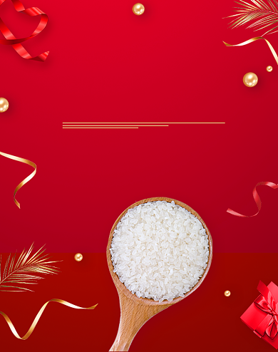 简约中国风喜庆年货节大米粮食农产品海报背景