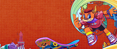 牛年快乐玩转牛年手绘卡通公众号首图背景