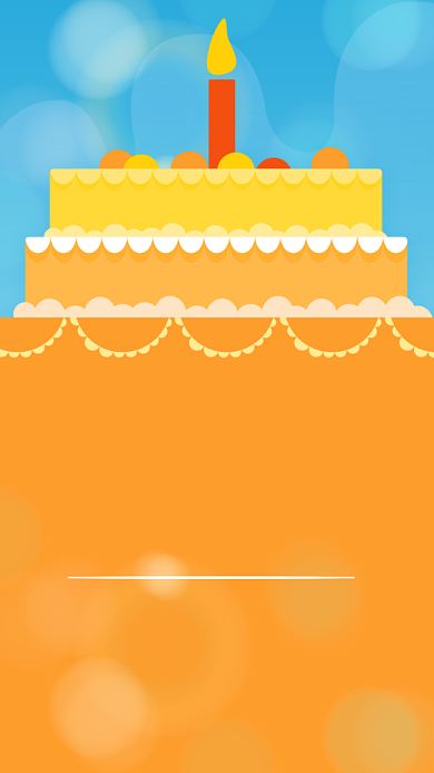 生日祝福贺卡扁平蛋糕卡通手机海报背景