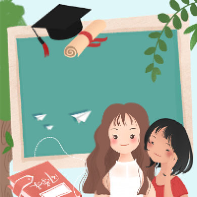 毕业季青春简约插画公众号次图背景