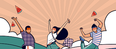 高考后放假啦插画公众号首图背景