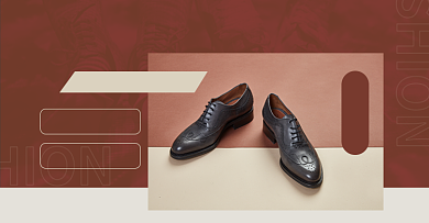 潮流皮鞋男鞋复古淘宝电商横版海报背景