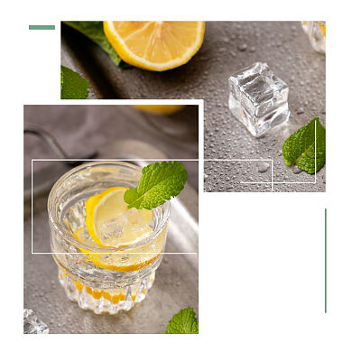 柠檬茶清新新品方形配图背景