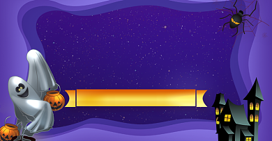 紫色神秘万圣节促销海报背景