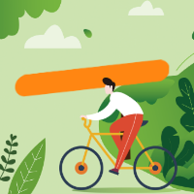 世界骑行日绿色清新公众号次图背景