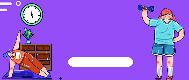 减肥健身手绘卡通公众号首图背景