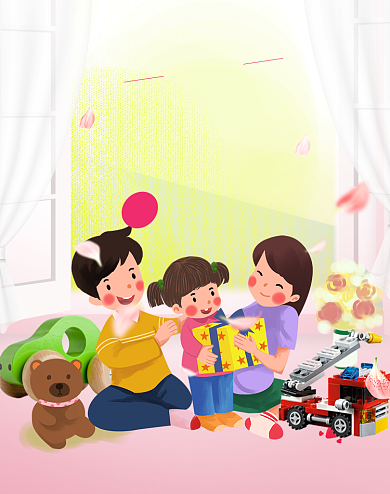 卡通活动天猫亲子节海报背景