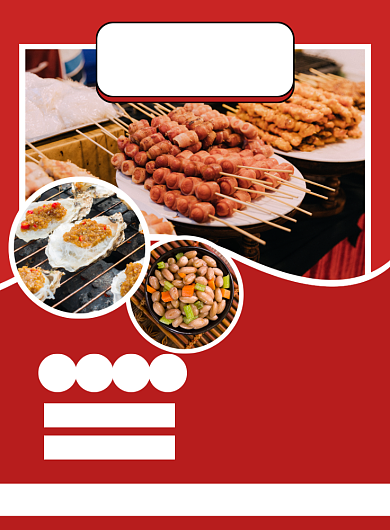 自助餐红色简约美食宣传促销印刷海报背景
