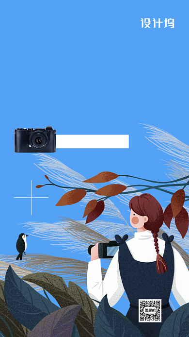 毕业季数码相机促销海报背景