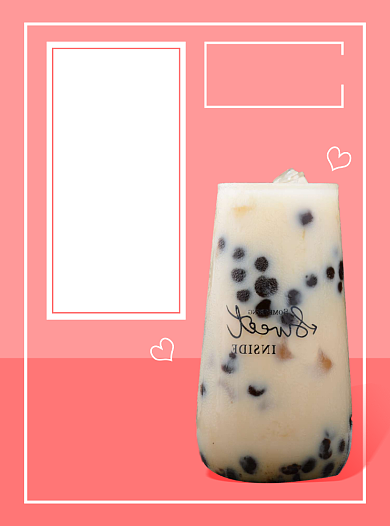 奶茶店红色写实营销推广宣传单背景