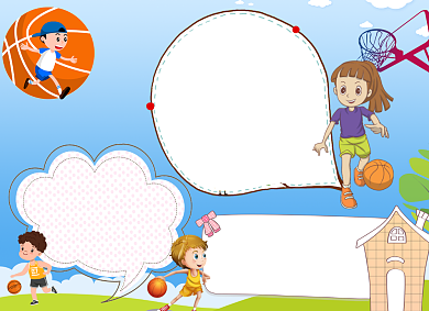 卡通篮球风云电子小报手抄报背景