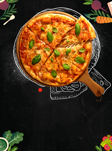 商务风美食披萨促销宣传单背景