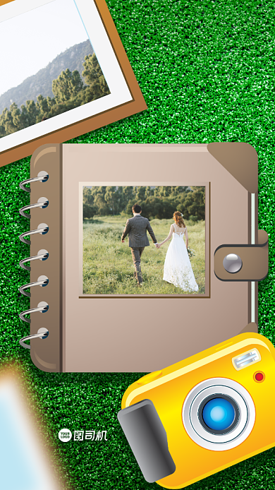 相册简约清新手机海报背景