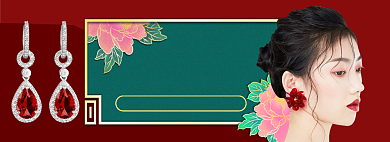 中国风耳饰造物节电商淘宝banner图背景