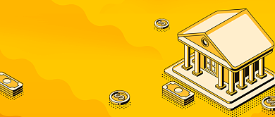 橙色卡通理财学堂直播课程公众号首图背景