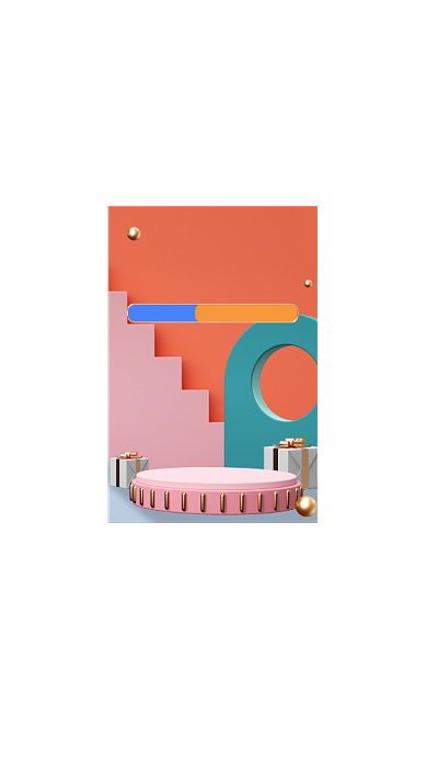 双十一可爱撞色风手机弹屏弹窗背景