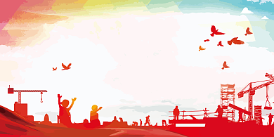 情系职工真诚服务工会红色简约展板背景