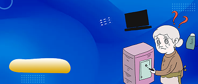 蓝色科技手绘老年智能化人公众号首图背景