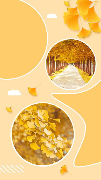 秋天风景相册晒图手机海报背景