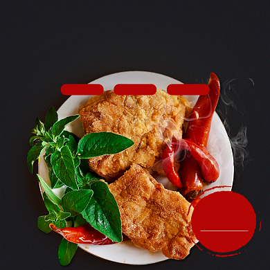 黑色饿了么韩式炸鸡排主图背景