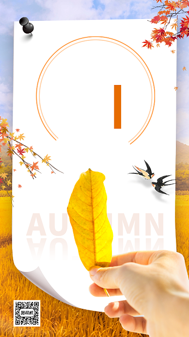 秋分节日手机海报背景