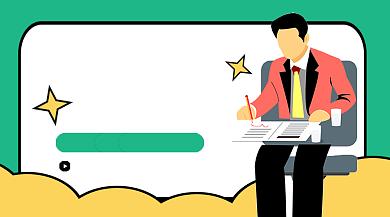 大学生创业指南卡通课程封面背景