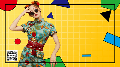 潮流搭配手机横版海报背景