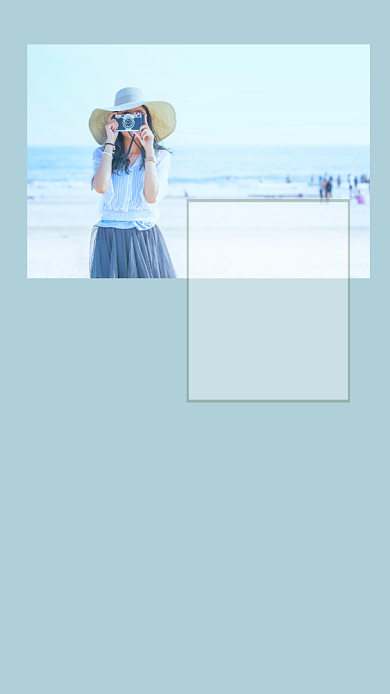 蓝色清新文艺海边旅行文章配图背景